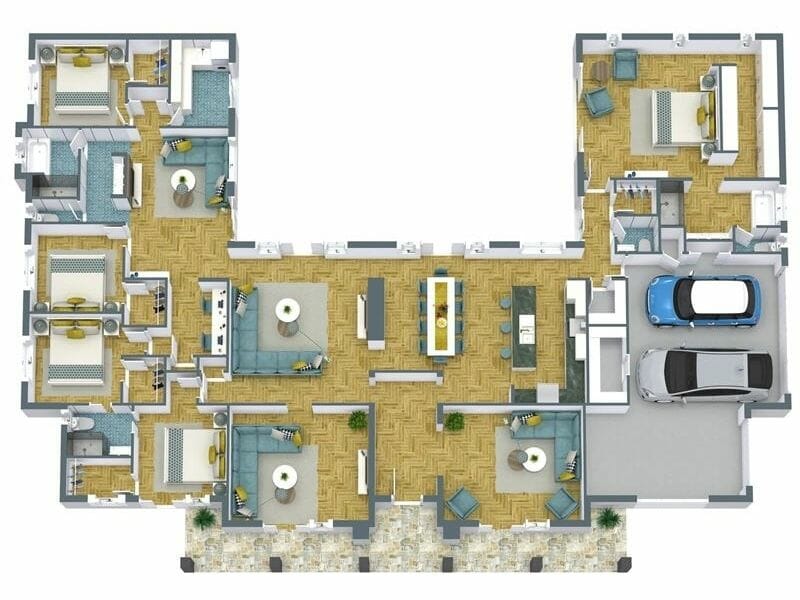 5 bedroom 3D floor plan