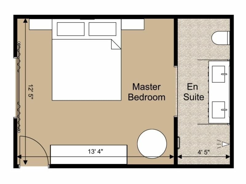 Master Bedroom 2D Floor Plan En suite