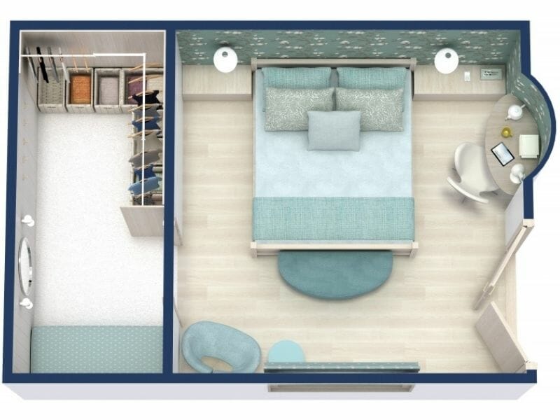 Master Bedroom Layout With Walk in Closet 3D Floor Plan