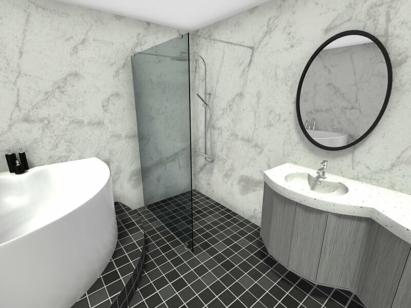 Medium bathroom remodel design