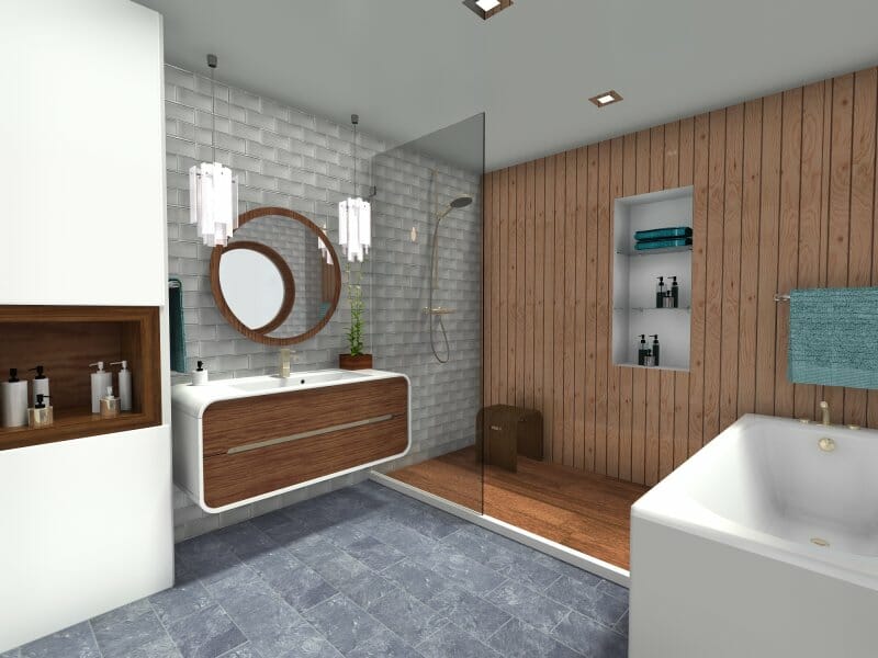 Mid-century modern bathroom design idea