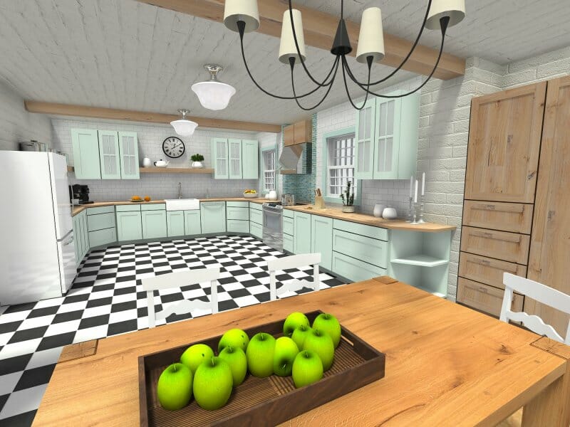 Mint Green Kitchen Farmhouse Style