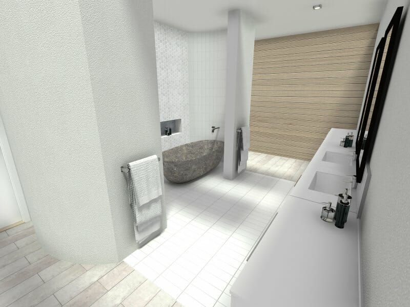 Modern bathroom design with natural materials