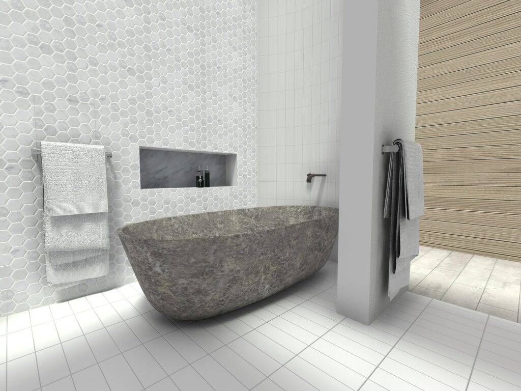 Modern Bathroom Design Freestanding Bathtub Wide