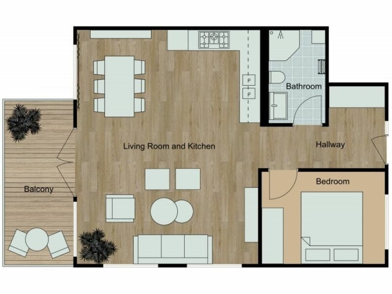 Natural Style 2D Floor Plan Profile