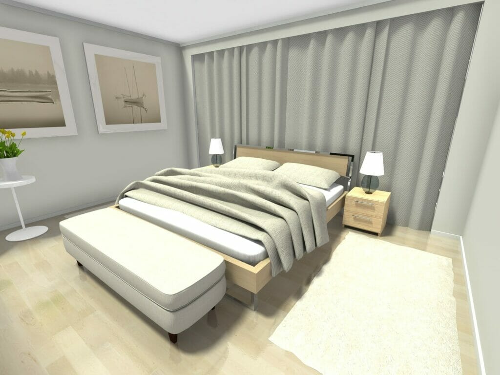 Calm and neutral master bedroom design