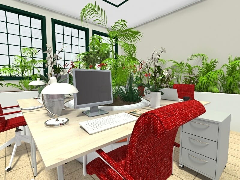 office design trend open workspace plants indoor landscape
