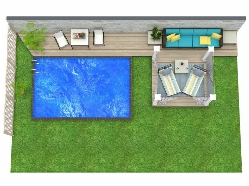 Outdoor Design Idea With Pool 3D Site Plan