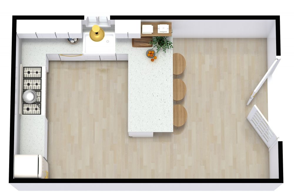 Peninsula Kitchen 3D Floor Plan