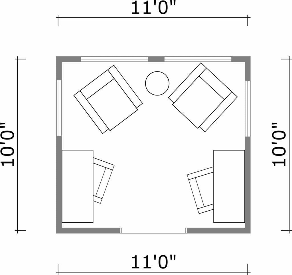 RoomSketcher Office Floor Plan Layout For Two
