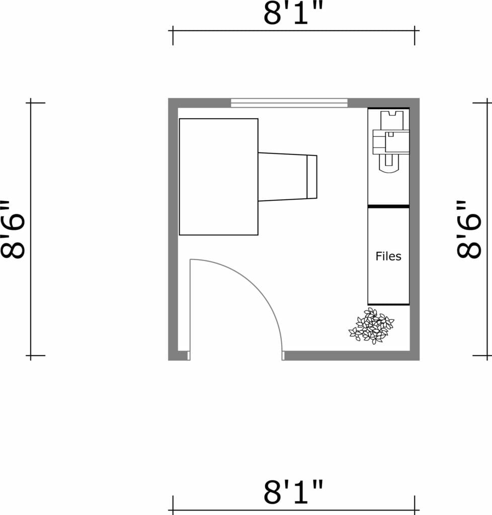 RoomSketcher Office 2D Floor Plan Triangle Design