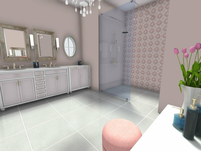 Bathroom remodel idea pink