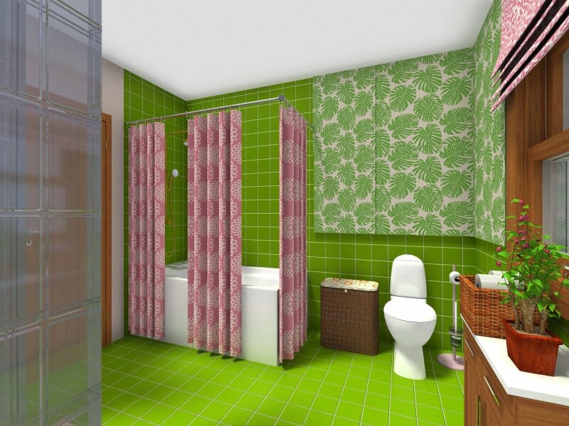 Retro bathroom remodel green