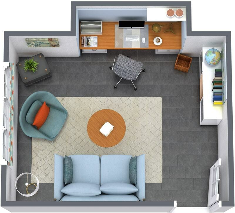 RoomSketcher 3D Floor Plan Home office example