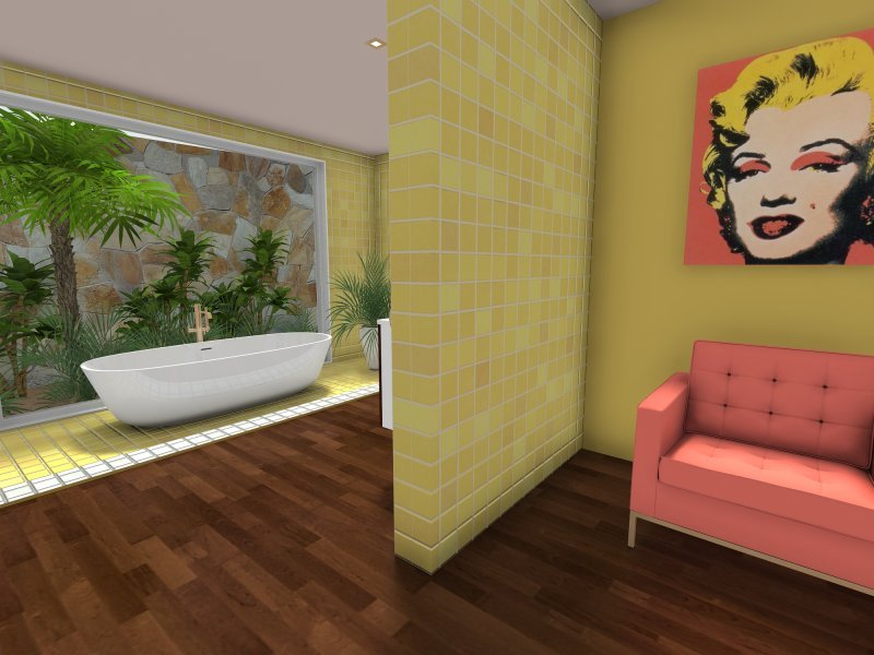 RoomSketcher 3D Photo Mid Century Bathroom