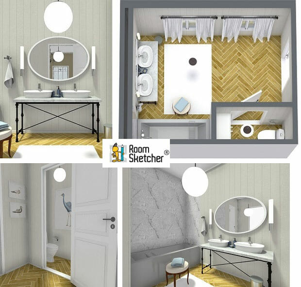 RoomSketcher Bathroom Design Ideas in 3D