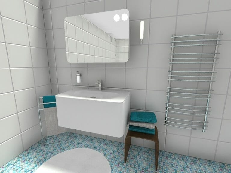 RoomSketcher bathroom ideas bath design modern wall hung round edge vanity