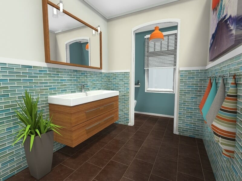 RoomSketcher bathroom ideas bath design wall hung vanity through sink