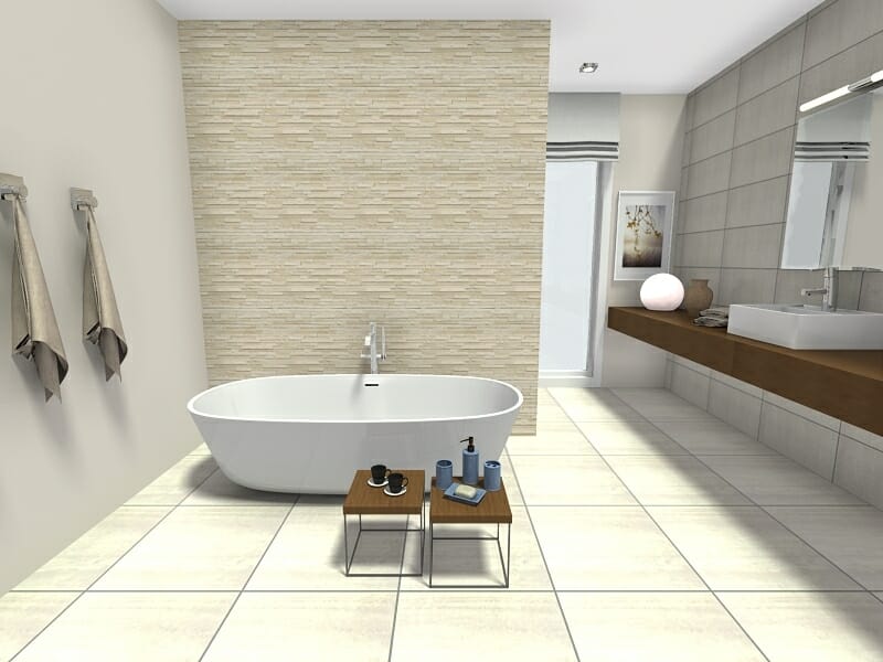 RoomSketcher bathroom tile ideas stone tiles