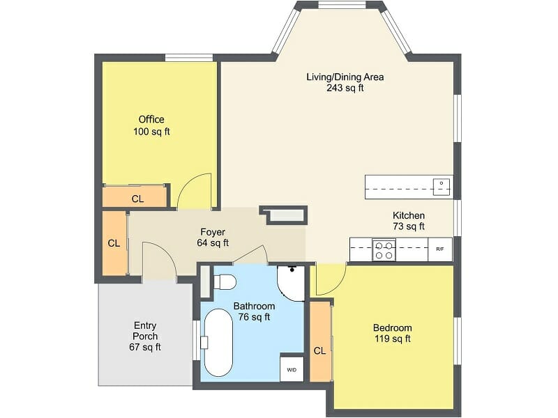 RoomSketcher Custom 2D Floor Plan Room Colors