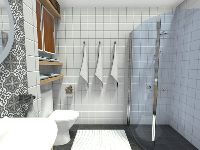 RoomSketcher DIY Bathroom Storage Ideas Wall Mounted Shelves Medicine Cabinets Towel Hooks
