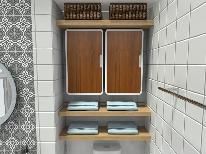 RoomSketcher DIY Bathroom Storage Ideas Wall Mounted Shelves Medicine Cabinets