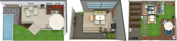 RoomSketcher Home Design Software Outdoor Areas Backyards Gardens and Decks