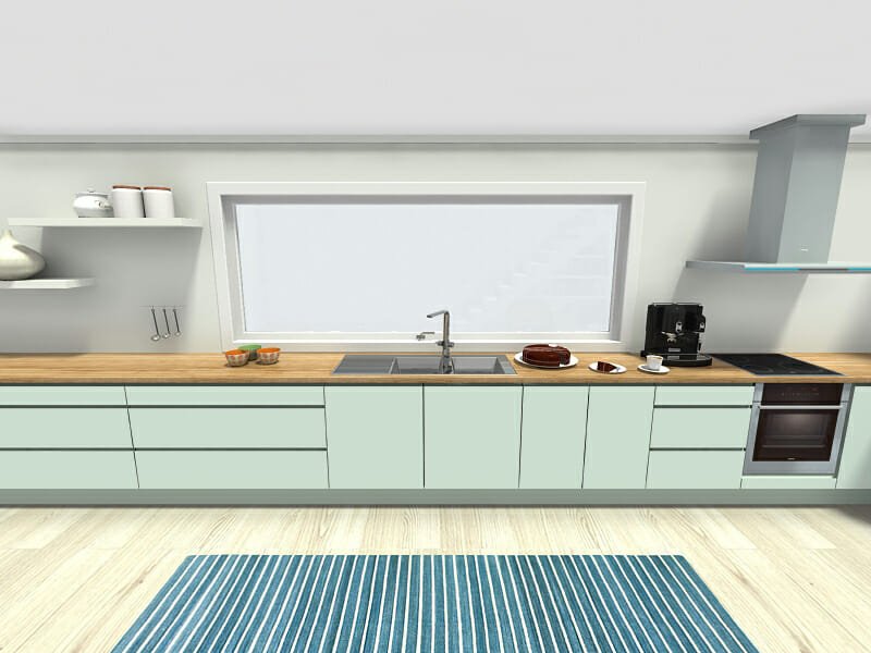 Mint green kitchen design