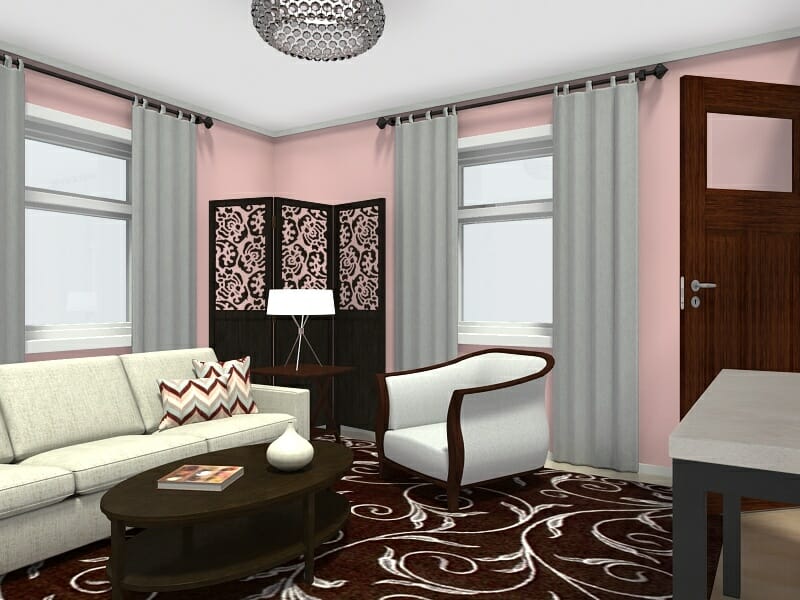 RoomSketcher Home Designer small living room corner layout