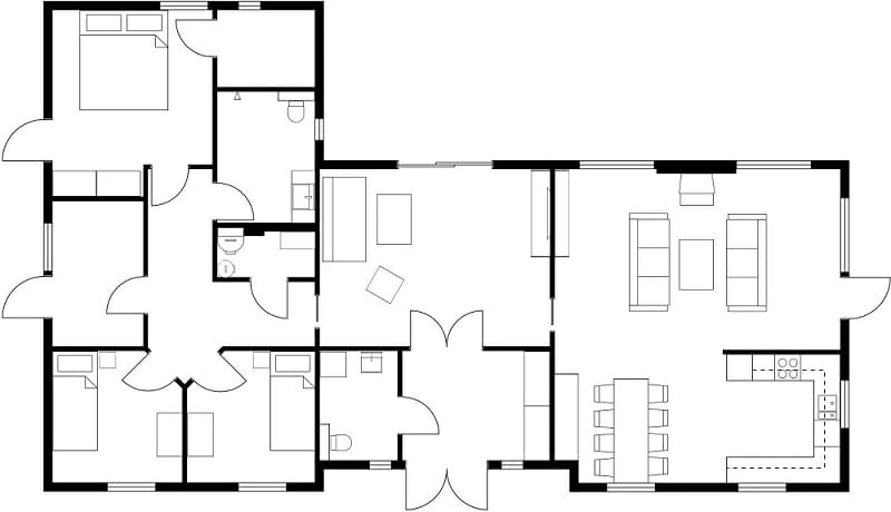 RoomSketcher 2D House Floor Plans Black And White