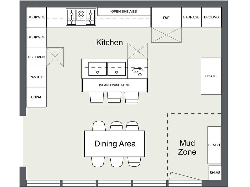 RoomSketcher Kitchen Layout Ideas Floor Plan Island Appliance Layout