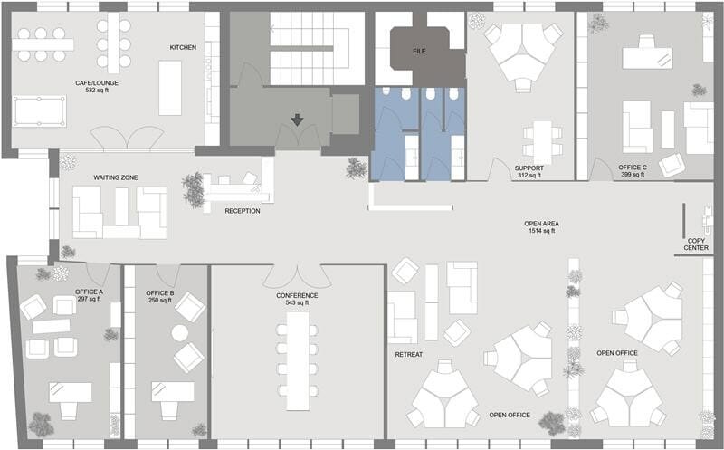 RoomSketcher Office Floor Plan With Labels