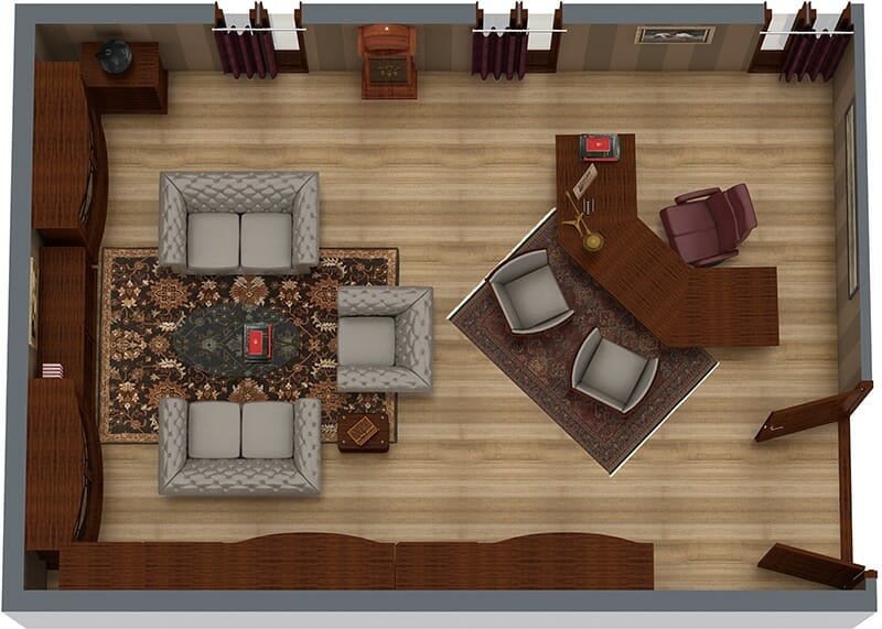 RoomSketcher Office Floor Plans Partner Office 3D