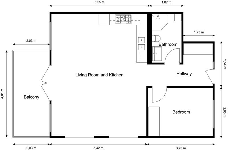 RoomSketcher Professional 2D Floor Plan Measurements