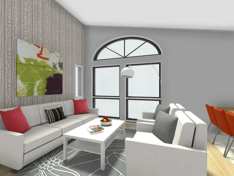 RoomSketcher Room Planner Living Room Design Wallpaper Accent Wall