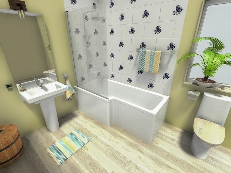 Bathroom remodel with showerbath
