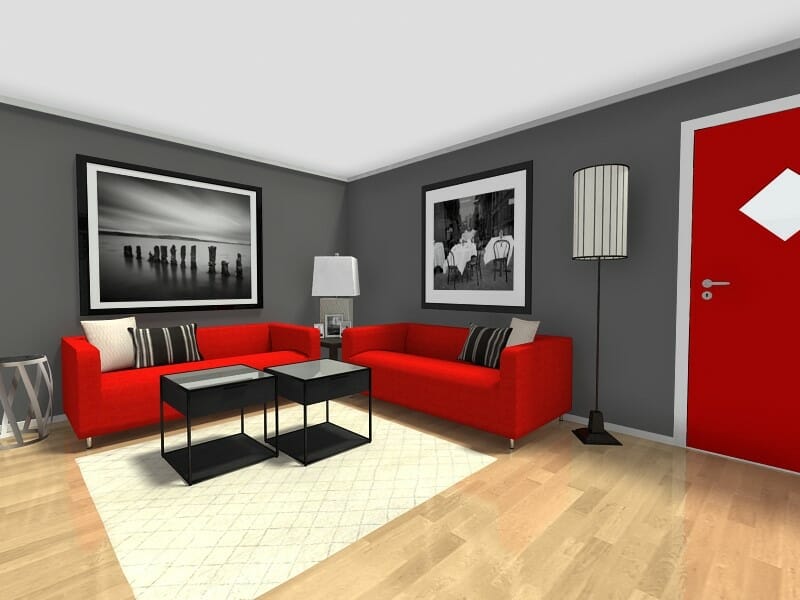 Small Room Ideas Living Room Furniture Layout with Dark Grey Walls