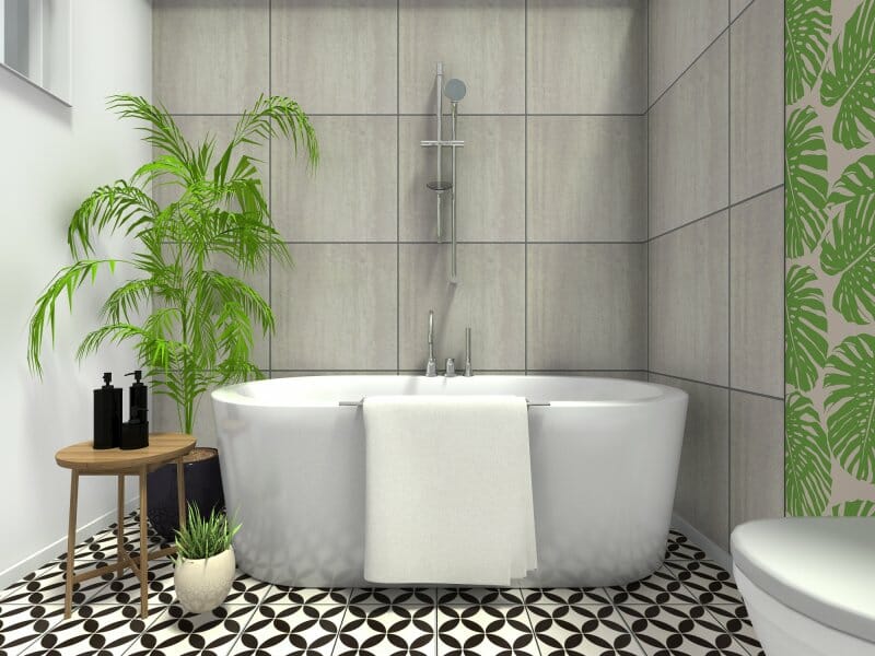 Small tropical bathroom style idea