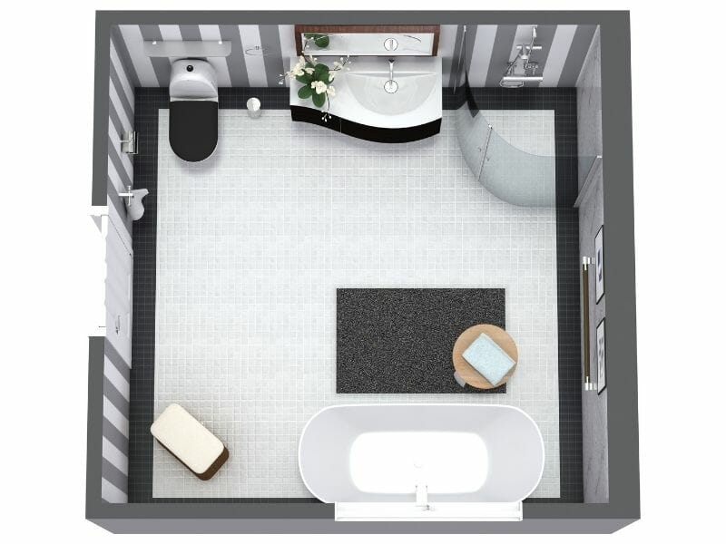 Bathroom remodel idea for square space 