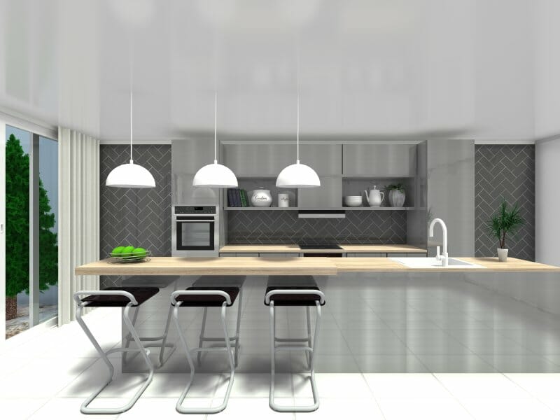 Stainless steel kitchen cabinet design
