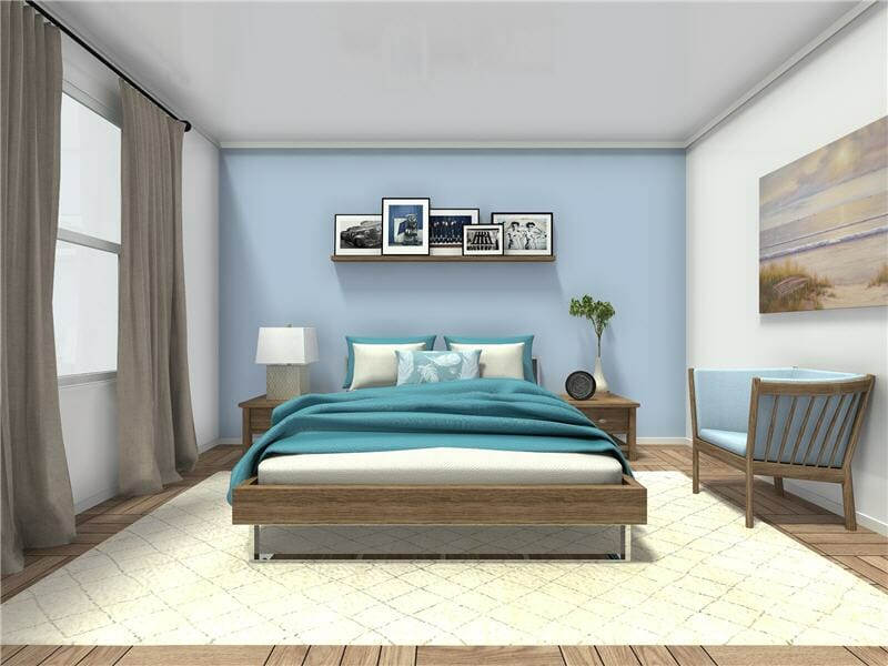 Bedroom with subtle blue shades