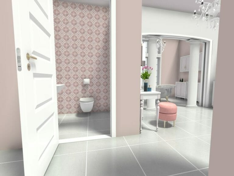 Traditional Bathroom 3D Photo Soft Neutrals