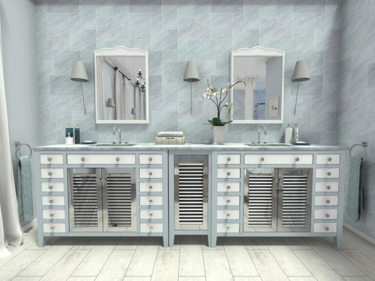 Traditional Bathroom 3D Photo Tiles Marble