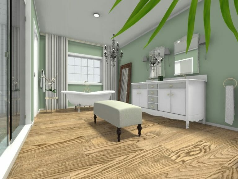 Traditional Bathroom 3D Photo Wood Flooring