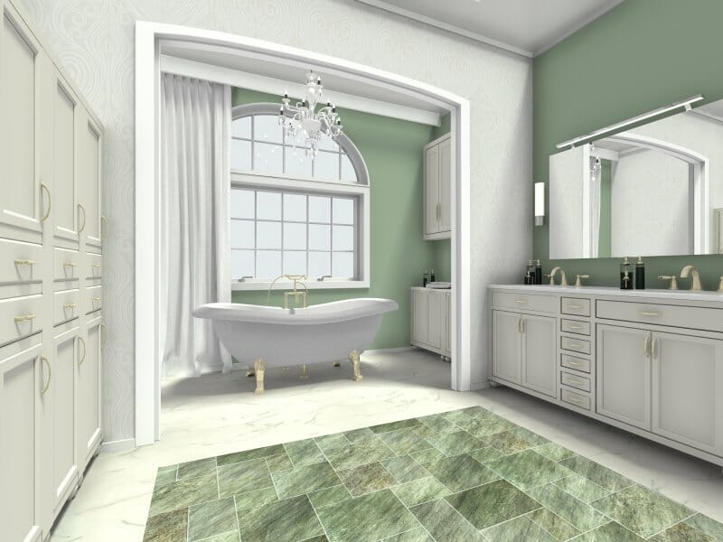 Traditional bathroom style green color