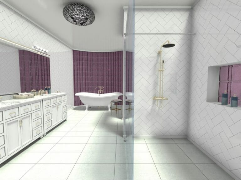 Transitional bathroom 3D Photo Mix Wall Coverings