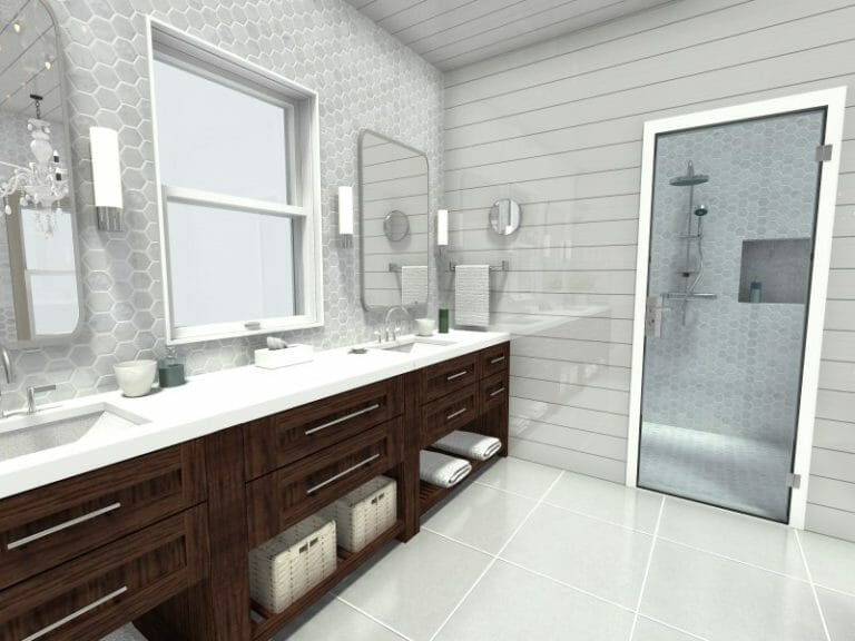 Transitional bathroom 3D Photo Undermount Sink