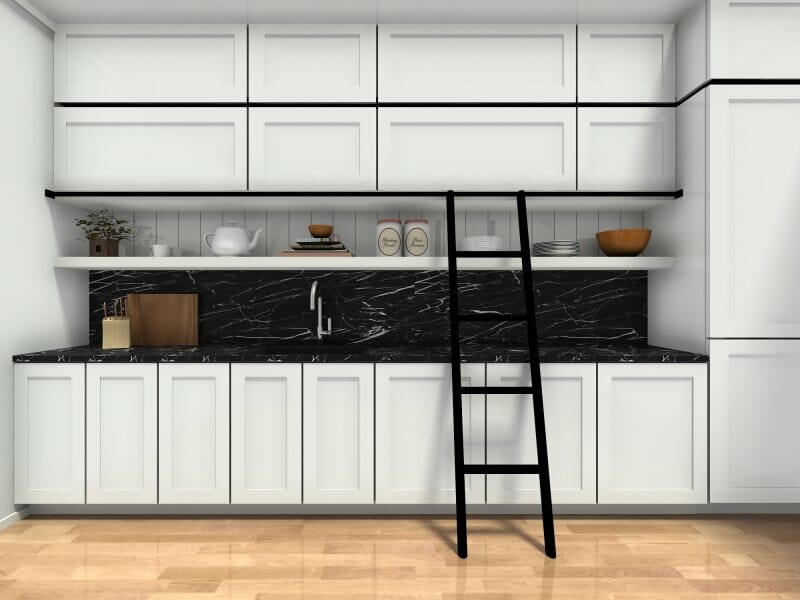 Triple-tier kitchen cabinets