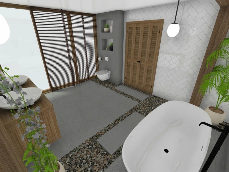 Tropical-bathroom-idea-polished-concrete-surfaces