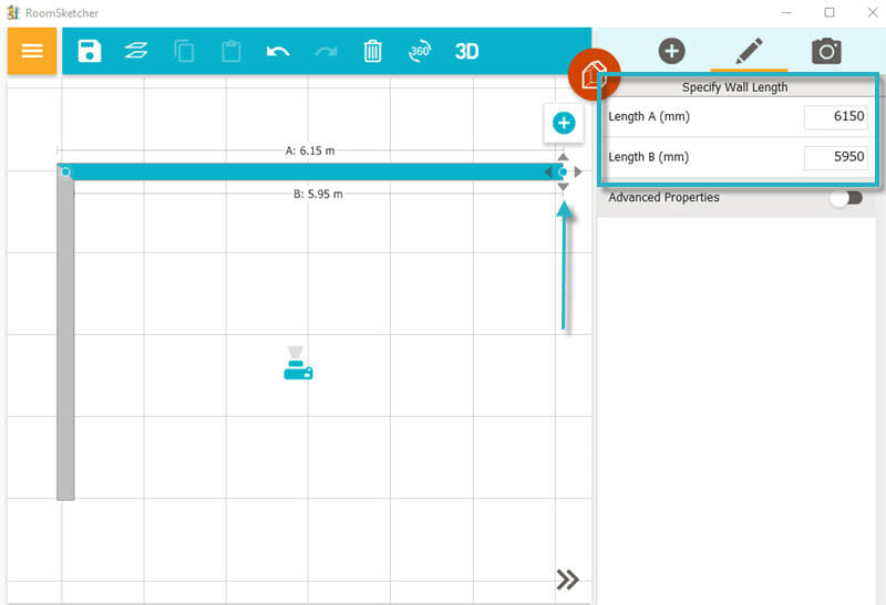 Draw a floor plan in the RoomSketcher App